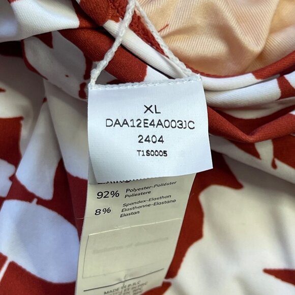 Cupshe Floral One Piece Swimsuit Womens XL O-Ring Back Tie Straps V Neck Red NEW - Picture 7 of 11